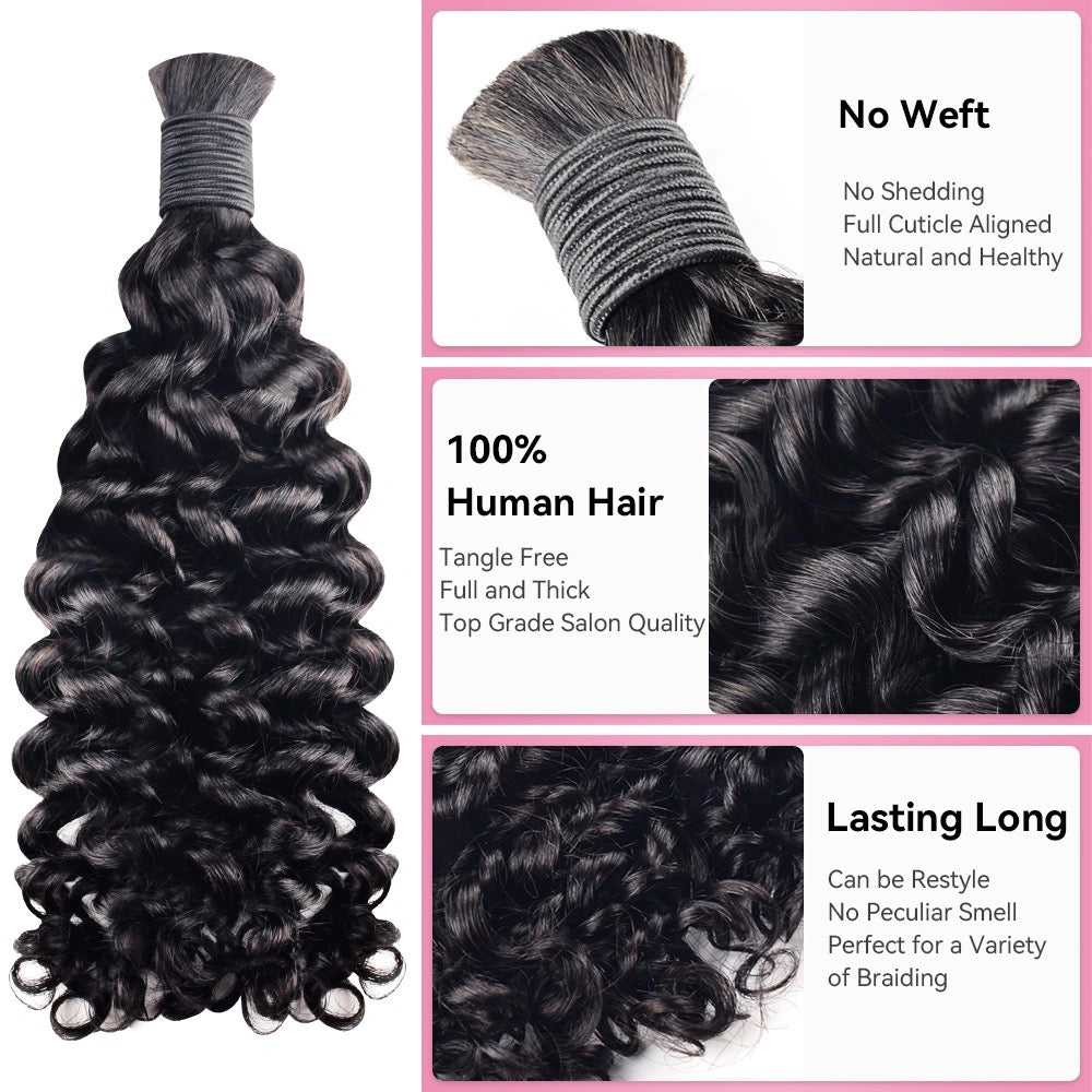 Deep Curly bulk hair